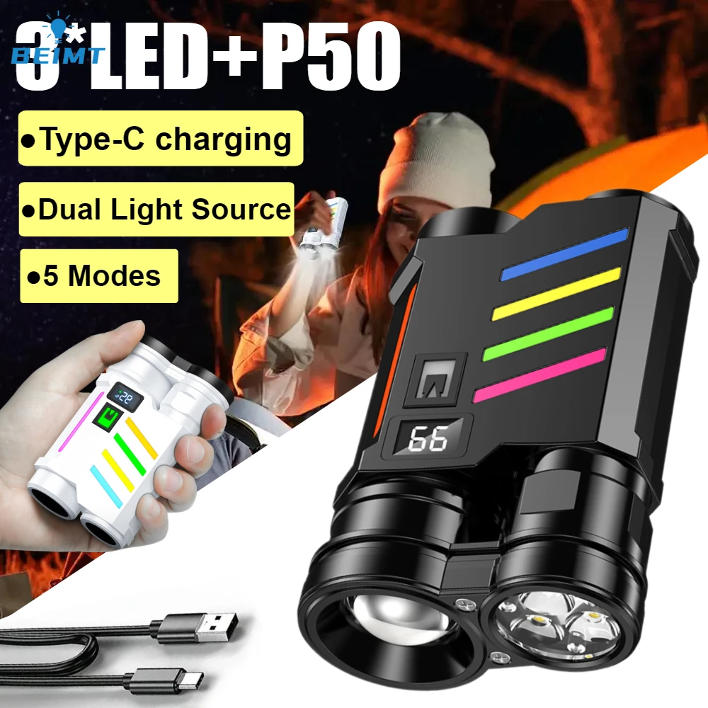 3*LED+P50 Dual Light Source Flashlight 5 Modes Emergency Floodlight Outdoor Camping Torch USB Rechargeable Work Lamp Power Bank
3*LED+P50 Dual Light Source Flashlight 5 Modes Emergency Floodlight Outdoor Camping Torch USB Rechargeable Work Lamp Power Bank