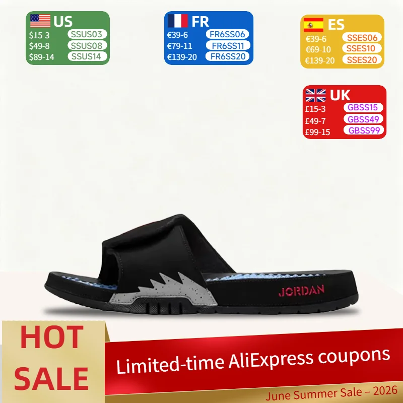 Nike Jordan Hydro5 Comfortable Anti-Slip and Anti-Abrasion Flip-Flops Unisex Style - Black and Silver 555501-061
Nike Jordan Hydro5 Comfortable Anti-Slip and Anti-Abrasion Flip-Flops Unisex Style - Black and Silver 555501-061