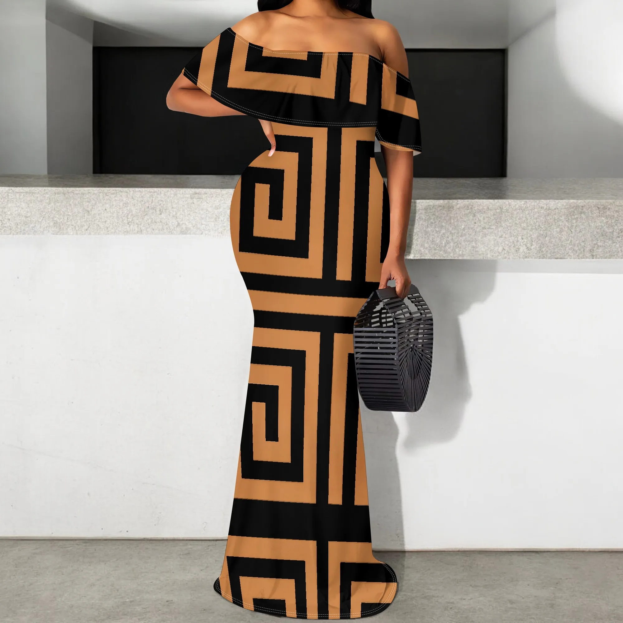 Tribal Geometric Print Maxi Dress S-3XL African Style Off Shoulder Bodycon Dress
Tribal Geometric Print Maxi Dress S-3XL African Style Off Shoulder Bodycon Dress