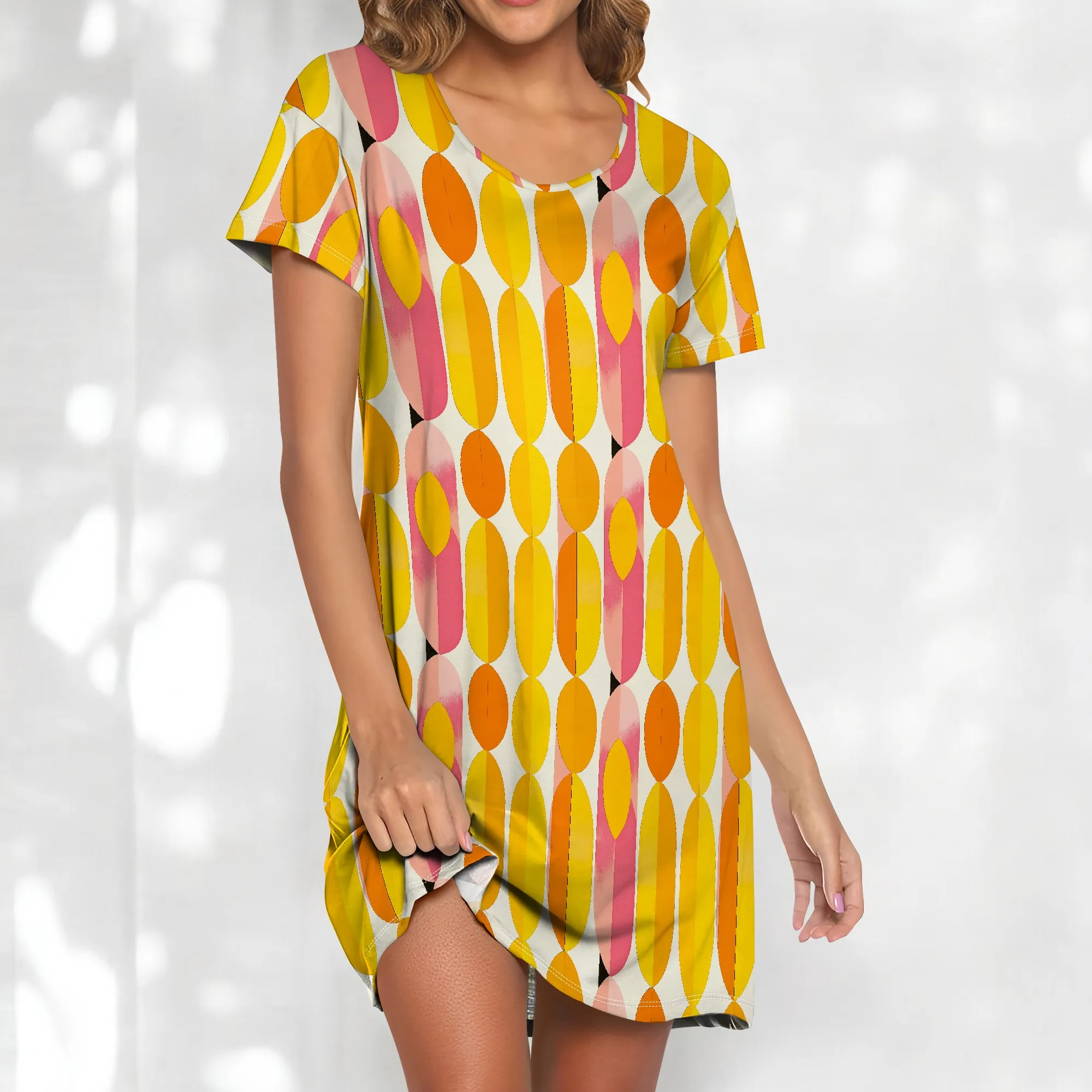 Afro Bold Print T-Shirt Dress S-3XL Orange & Pink Graphic Fit for African American Summer Brunch
Afro Bold Print T-Shirt Dress S-3XL Orange & Pink Graphic Fit for African American Summer Brunch