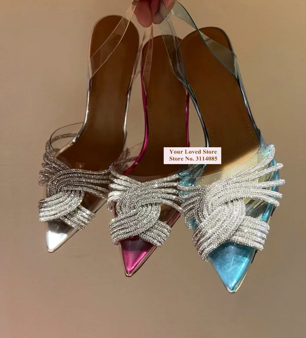 Women Purple Blue Satin High Heel Crystal Shoes Bling Bling Rhinestone Cross Strap Bride Pumps Clear PVC Patchwork Slingback
Women Purple Blue Satin High Heel Crystal Shoes Bling Bling Rhinestone Cross Strap Bride Pumps Clear PVC Patchwork Slingback