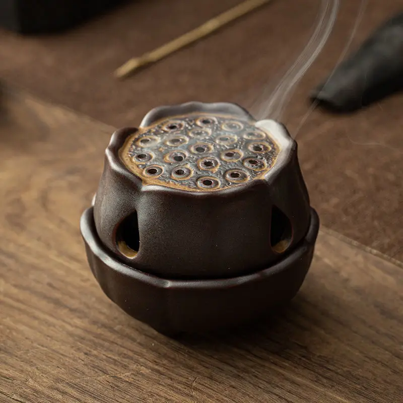 Retro Ceramic Small Lotus Pocket Hollow Out Incense Stick Burner Incense Holder with Cover Sandalwood Cense Home Decoration
Retro Ceramic Small Lotus Pocket Hollow Out Incense Stick Burner Incense Holder with Cover Sandalwood Cense Home Decoration