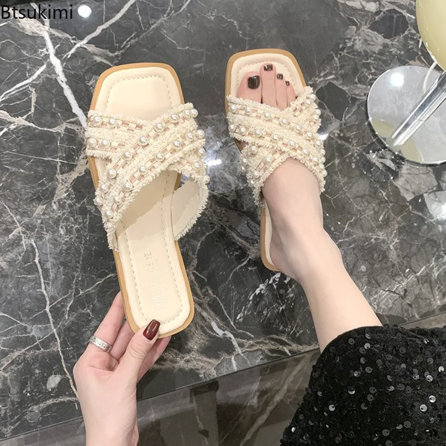 New 2025 Summer Women's Slippers Flat Luxury Slides String Bead Shale Female Beach Pantofle Cross Tie Straps Soft Shoes Slippe
New 2025 Summer Women's Slippers Flat Luxury Slides String Bead Shale Female Beach Pantofle Cross Tie Straps Soft Shoes Slippe