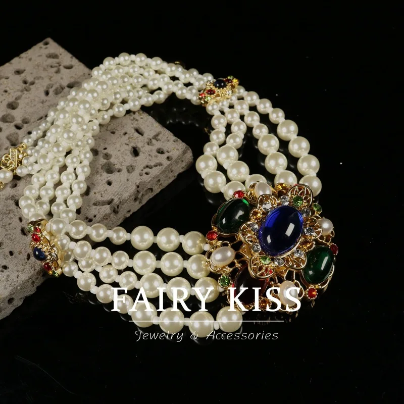 Retro three-dimensional glass diamond necklace multilevel pearl chain sweater necklace accessory
Retro three-dimensional glass diamond necklace multilevel pearl chain sweater necklace accessory