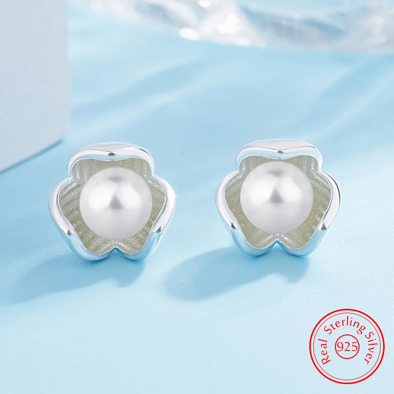 Real 925 Sterling Silver Lady's High Quality Fashion Jewelry Flower Pearl Stud Earrings New XY0296
Real 925 Sterling Silver Lady's High Quality Fashion Jewelry Flower Pearl Stud Earrings New XY0296