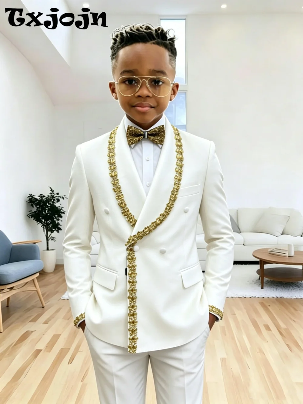 Golden Crystal Boys Suit Set 2 Pieces For Birthday Party Double Breasted Kids Slim Fit Suits Wedding Guest Clothes Plus Size
Golden Crystal Boys Suit Set 2 Pieces For Birthday Party Double Breasted Kids Slim Fit Suits Wedding Guest Clothes Plus Size