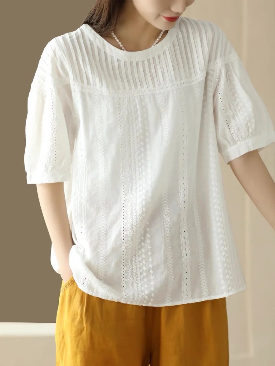 Summer 2025 Korean Sle Embroidered Loose Cotton ort Sve Overhead T-irt Women's irt Trendy Commute Sle Pure Color
Summer 2025 Korean Sle Embroidered Loose Cotton ort Sve Overhead T-irt Women's irt Trendy Commute Sle Pure Color