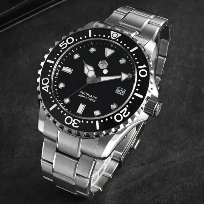 San Martin Мужские автоматические часы 44 мм Механические наручные часы для дайвера 30 АТМ Водонепроницаемые BGW-X1 Светящийся сапфир NH35 Керамический безель
San Martin Мужские автоматические часы 44 мм Механические наручные часы для дайвера 30 АТМ Водонепроницаемые BGW-X1 Светящийся сапфир NH35 Керамический безель