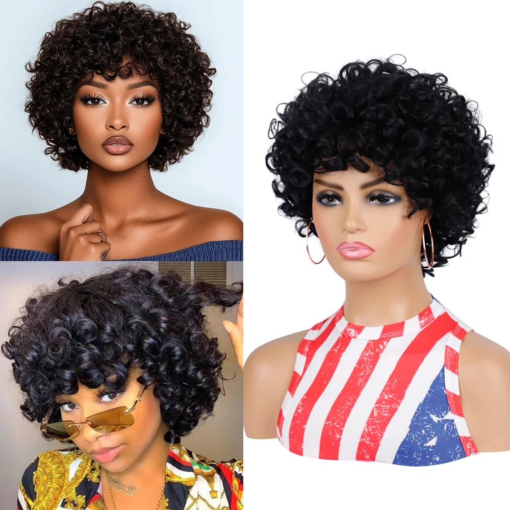 Sylhair Curly Wigs for Black Women Synthetic Heat Resistant Full Wigs Afro Loose Curls Wig with Bangs Natural Black Hair
Sylhair Curly Wigs for Black Women Synthetic Heat Resistant Full Wigs Afro Loose Curls Wig with Bangs Natural Black Hair