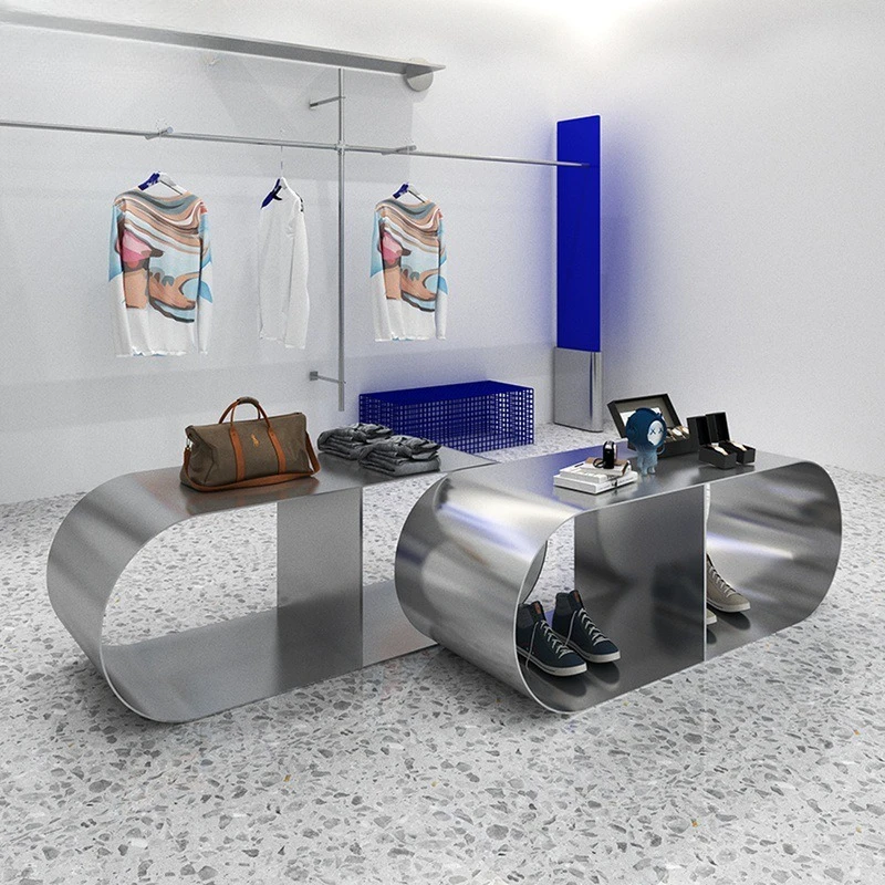 Clothing store Nakajima platform water table, shoe and bag store display rack, stainless steel wire drawing display stand
Clothing store Nakajima platform water table, shoe and bag store display rack, stainless steel wire drawing display stand