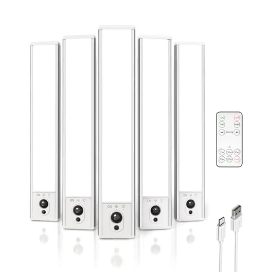 5-Pack Under Cabinet Lighting, 2400mAh Motion Sensor Light, LED Closet Lights Wireless, 6500K Dimmable, Timer, Magnetic, with R
5-Pack Under Cabinet Lighting, 2400mAh Motion Sensor Light, LED Closet Lights Wireless, 6500K Dimmable, Timer, Magnetic, with R