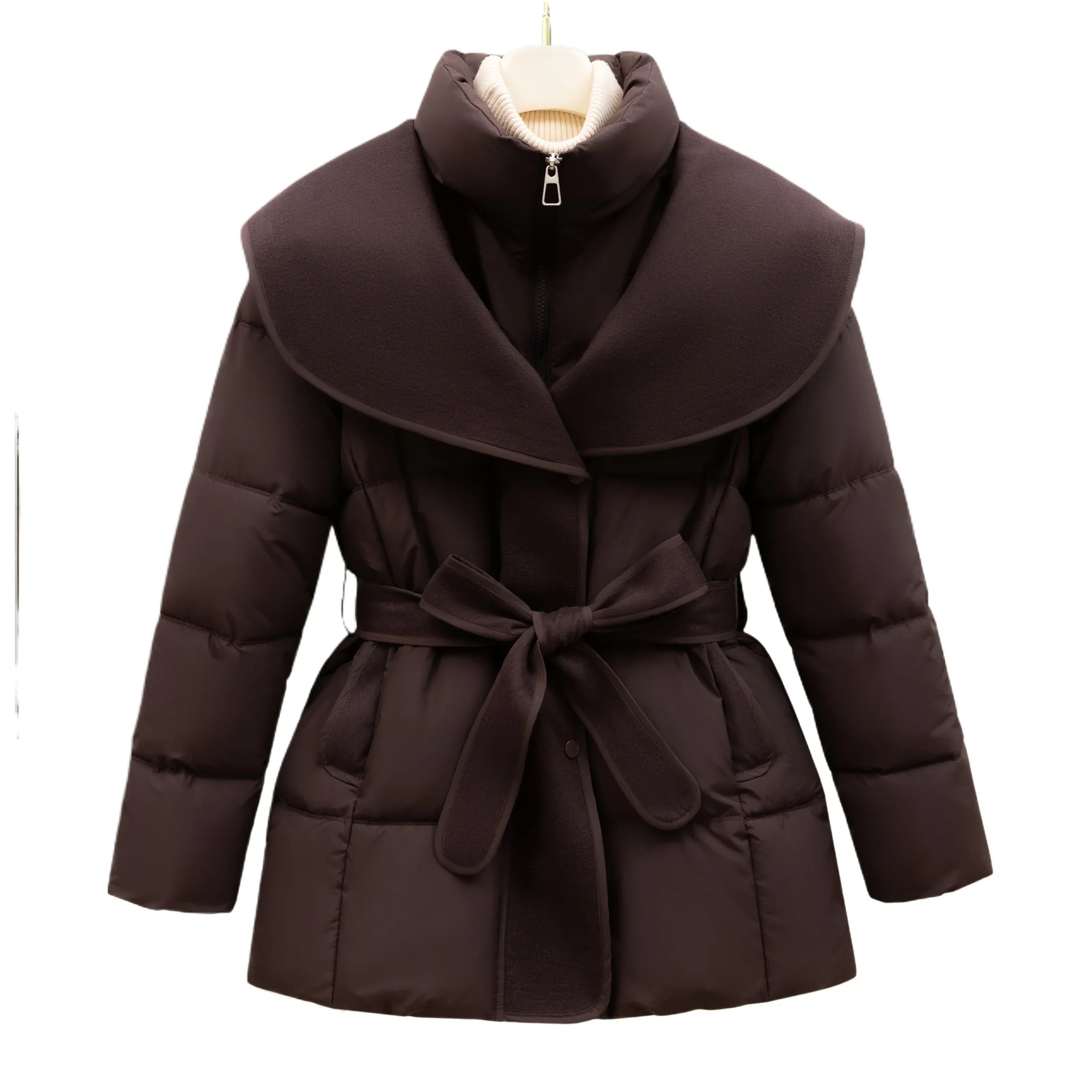 Women winter jacket splicing stand collar fashion mid long down cotton jacket 2026 winter coat new lace-up Cotton Padded coat
Women winter jacket splicing stand collar fashion mid long down cotton jacket 2026 winter coat new lace-up Cotton Padded coat