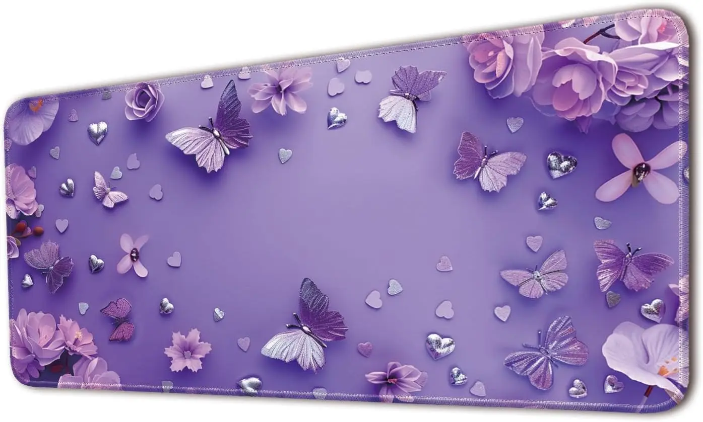 Large Desk Mat Non-Slip Mouse Pad with Stitched Edges, 23.6x11.8 Inch Purple Butterfly Design for Office and Gaming
Large Desk Mat Non-Slip Mouse Pad with Stitched Edges, 23.6x11.8 Inch Purple Butterfly Design for Office and Gaming