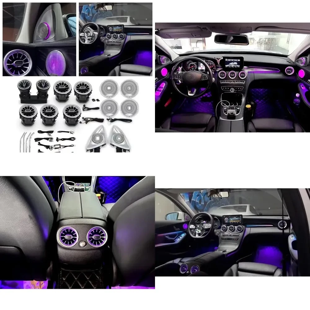 64 Color RGB Car Ambient Lights Trim Air Vent Kits W205 GLC X253 Speaker Foot Decorative 12V CE Certified LHD
64 Color RGB Car Ambient Lights Trim Air Vent Kits W205 GLC X253 Speaker Foot Decorative 12V CE Certified LHD