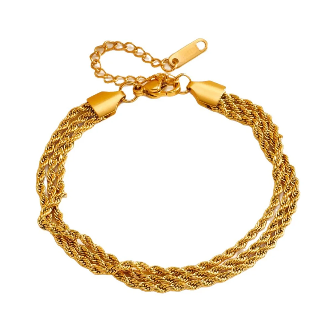 Vintage Punk Fashion Twisted Rope Chain Bracelet Female Gold Color Stainless Steel Chain Link Bracelets for Women Jewelry Gift
Vintage Punk Fashion Twisted Rope Chain Bracelet Female Gold Color Stainless Steel Chain Link Bracelets for Women Jewelry Gift