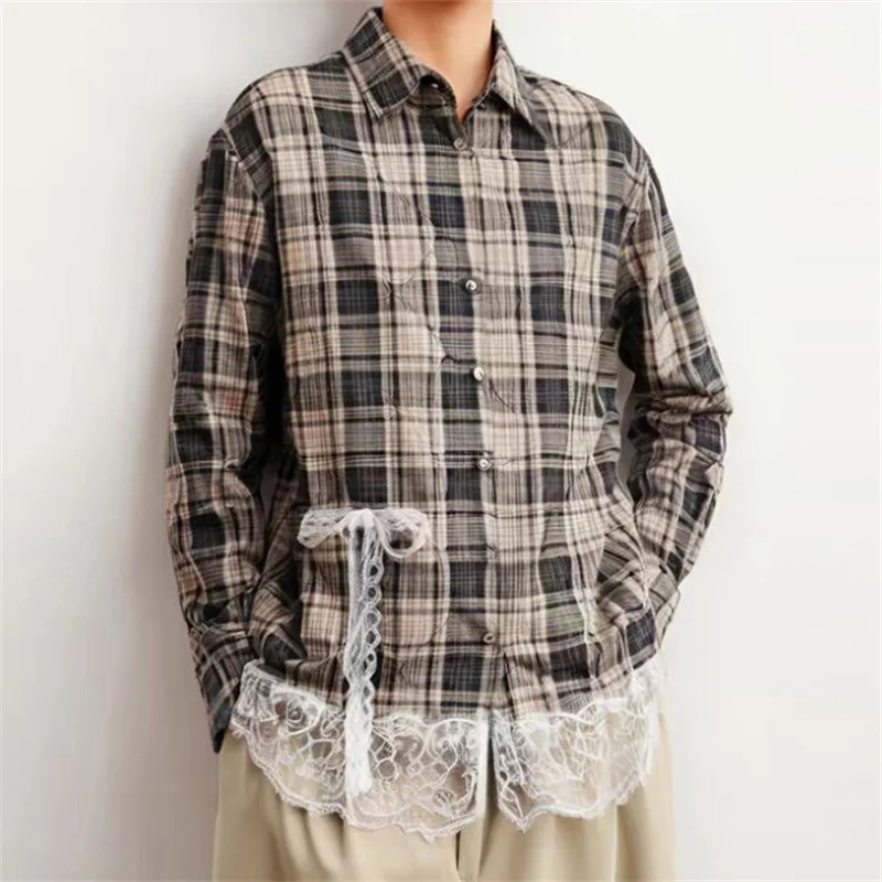 women's blouses trend 2024 Autumn new lace patchwork pure cotton long sleeved top plaid women's shirt korean popular clothes y2k
women's blouses trend 2024 Autumn new lace patchwork pure cotton long sleeved top plaid women's shirt korean popular clothes y2k