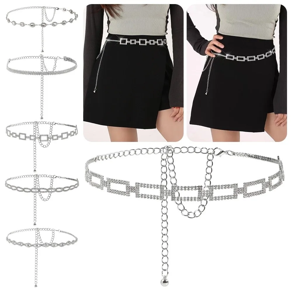 Silver Rhinestone Waist Chain Belt Diamond-Like Sparkle Elegant Design Sparkly Crystal Belt Adjustable Fit 
Silver Rhinestone Waist Chain Belt Diamond-Like Sparkle Elegant Design Sparkly Crystal Belt Adjustable Fit