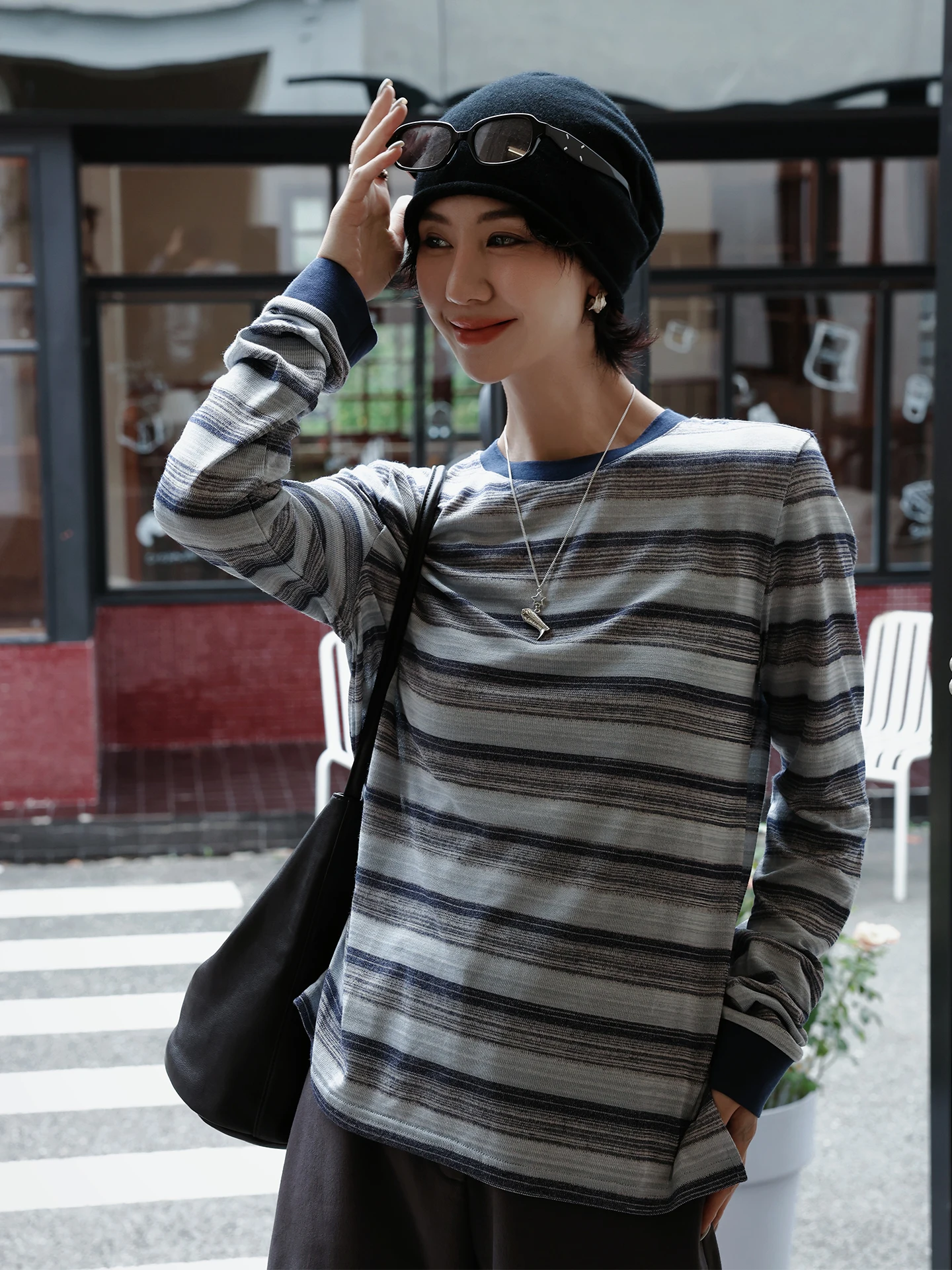 TT Lazy Sle Striped Long Sve T-irt Thin Loose Feeling Women's Spring New Sle Casual Loose Fit Polyester Blend
TT Lazy Sle Striped Long Sve T-irt Thin Loose Feeling Women's Spring New Sle Casual Loose Fit Polyester Blend