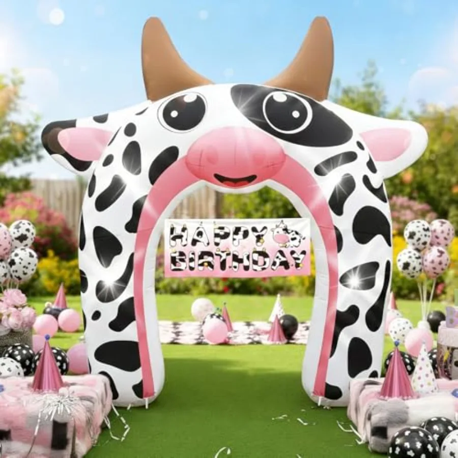 Outdoor inflatable arch for farmhouse-themed baby shower, rodeo, or Western birthday party; PVC material, white with red and bl
Outdoor inflatable arch for farmhouse-themed baby shower, rodeo, or Western birthday party; PVC material, white with red and bl