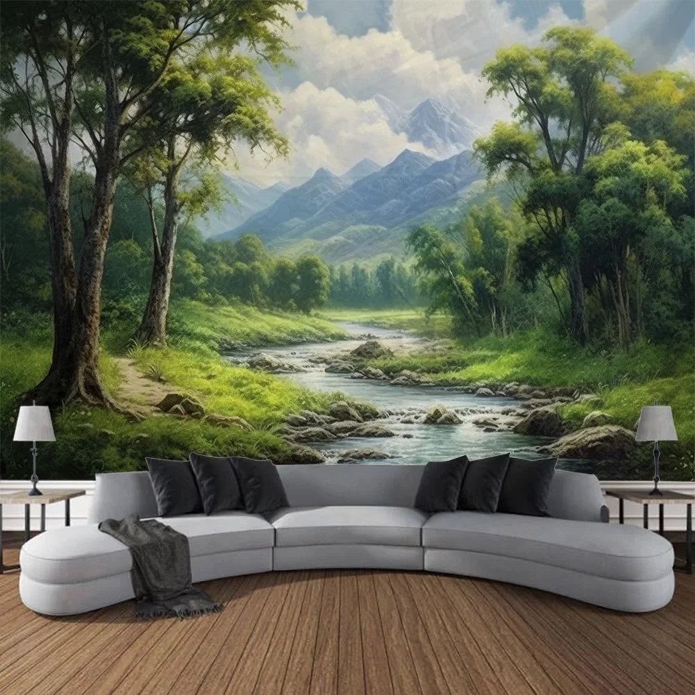 Forest Stream Water Bohemian Wall Mounted Landscape Oil Painting Tapestry for Living Room Bedroom Home Decor
Forest Stream Water Bohemian Wall Mounted Landscape Oil Painting Tapestry for Living Room Bedroom Home Decor