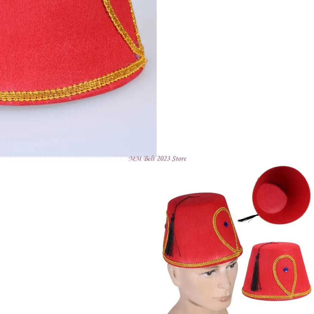 49ME Fancy Fez Hat Turkish Hat Eye-catching Moroccan Themed Costume Accessory
49ME Fancy Fez Hat Turkish Hat Eye-catching Moroccan Themed Costume Accessory