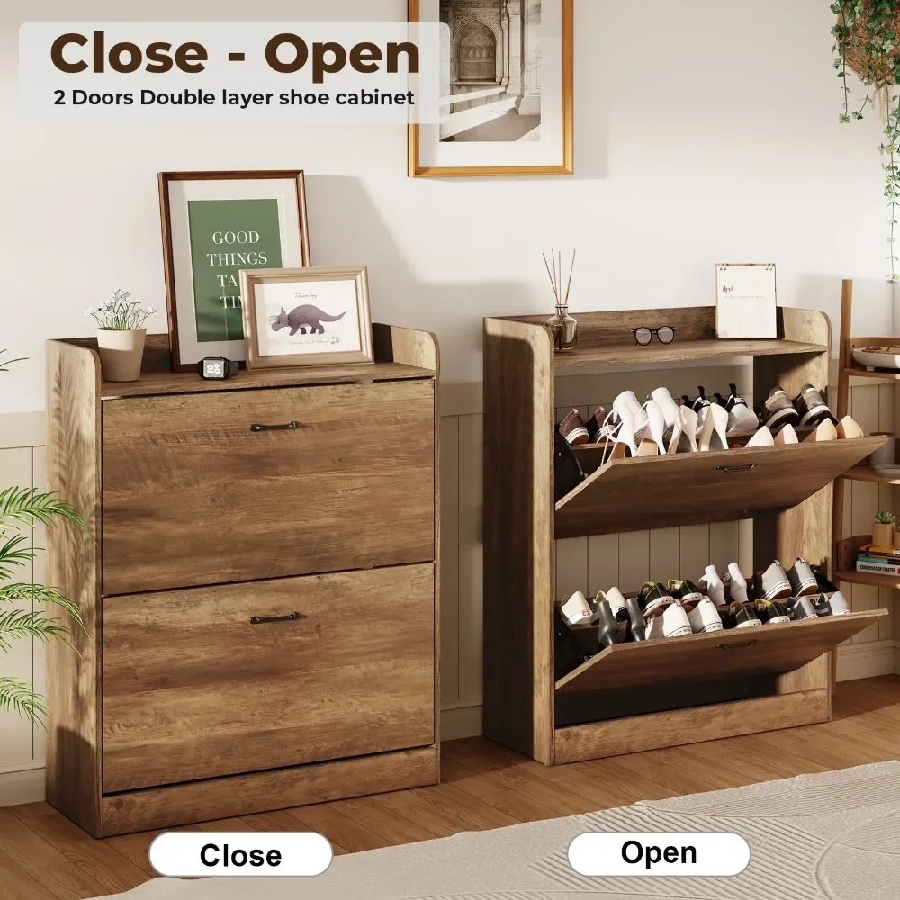 Shoe Cabinet with 2 Flip Drawers, 5 Layers Customizable Storage Freestanding Narrow Shoe Rack Organizer with Metal Legs
Shoe Cabinet with 2 Flip Drawers, 5 Layers Customizable Storage Freestanding Narrow Shoe Rack Organizer with Metal Legs
