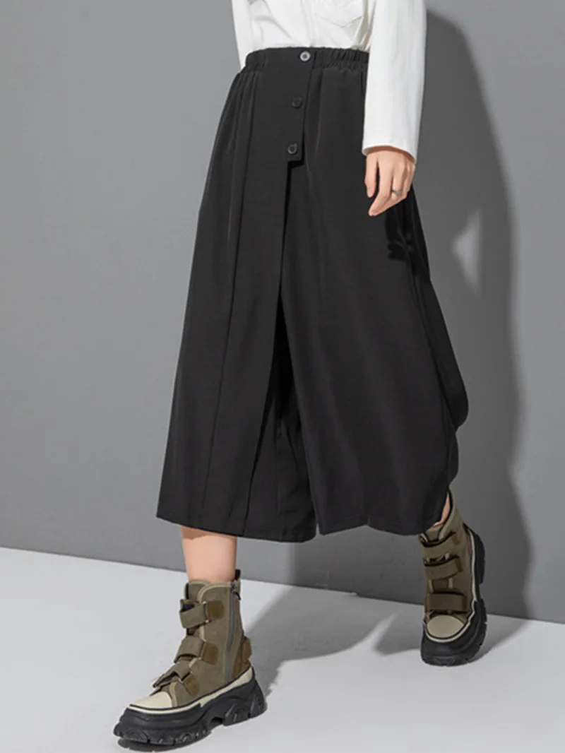 Black High Elastic Waist Button Pleated Casual Wide Leg Pants New Trousers Women Fashion Spring Autumn 2026 1D878
Black High Elastic Waist Button Pleated Casual Wide Leg Pants New Trousers Women Fashion Spring Autumn 2026 1D878