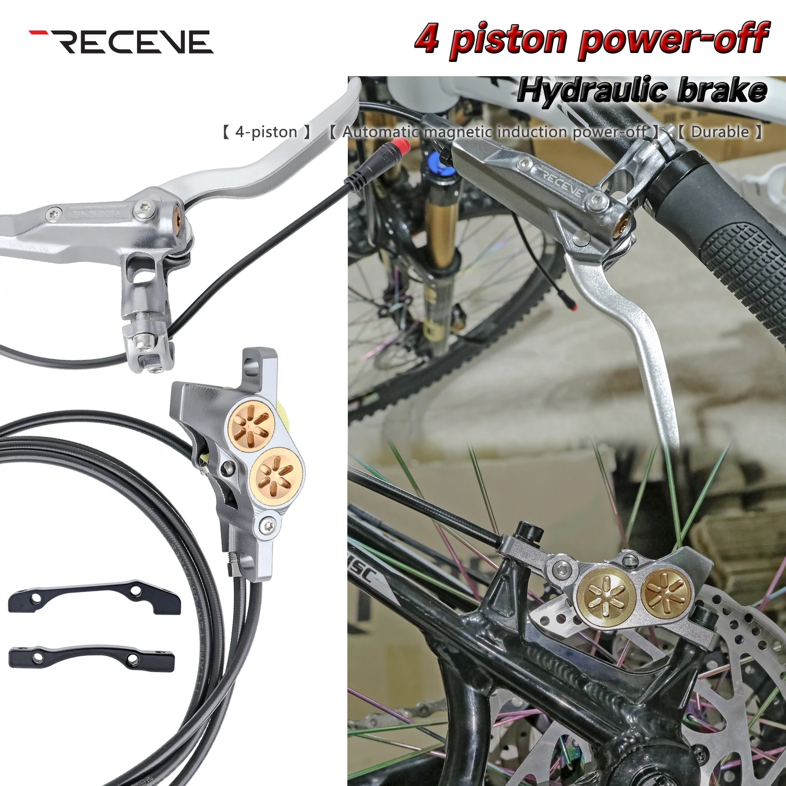 Гидравлические тормоза для электросамоката, 4-поршневые, с функцией отключения питания, раздельные, для велосипедных дисковых тормозов, 1250 мм/2250 мм
Гидравлические тормоза для электросамоката, 4-поршневые, с функцией отключения питания, раздельные, для велосипедных дисковых тормозов, 1250 мм/2250 мм