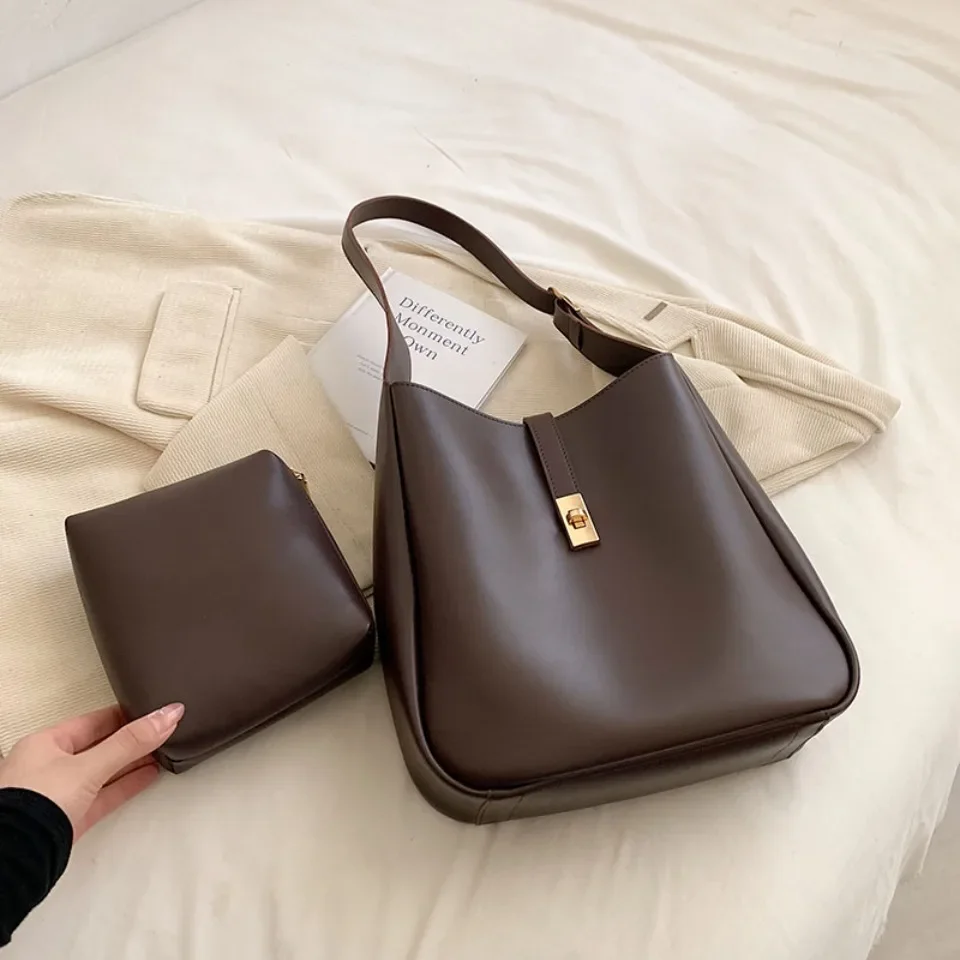 VONMONAN Vintage 2 PCS/SET Simple Solid Color Shoulder Bags for Women PU Leather Handbags and Purses Lady Designer Underarm Bag
VONMONAN Vintage 2 PCS/SET Simple Solid Color Shoulder Bags for Women PU Leather Handbags and Purses Lady Designer Underarm Bag