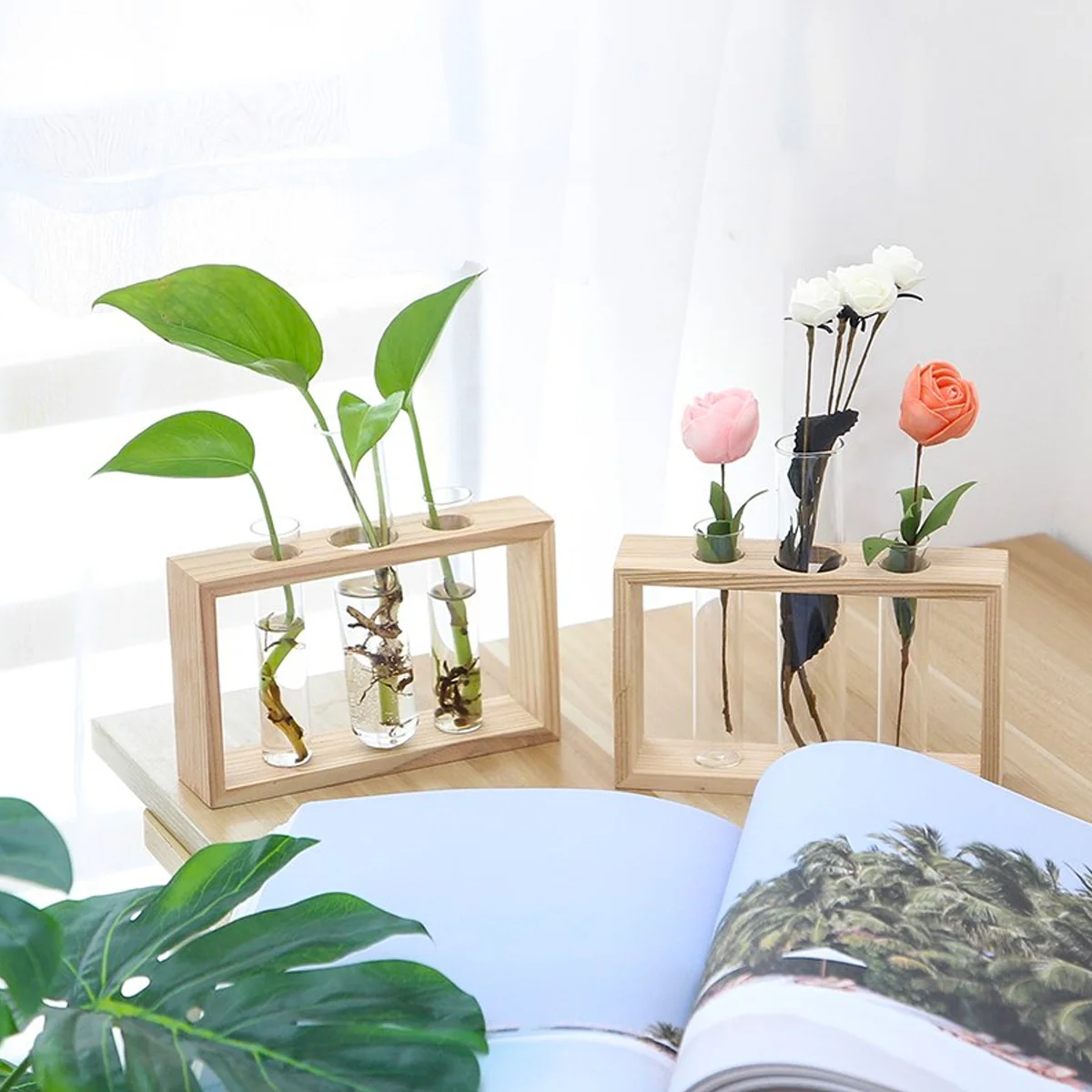 Water Cultivation Vase Set Wooden Holder Wall Mounted Glass Tube Display For Hydroponic Plants Decor Flower Vase Glass
Water Cultivation Vase Set Wooden Holder Wall Mounted Glass Tube Display For Hydroponic Plants Decor Flower Vase Glass