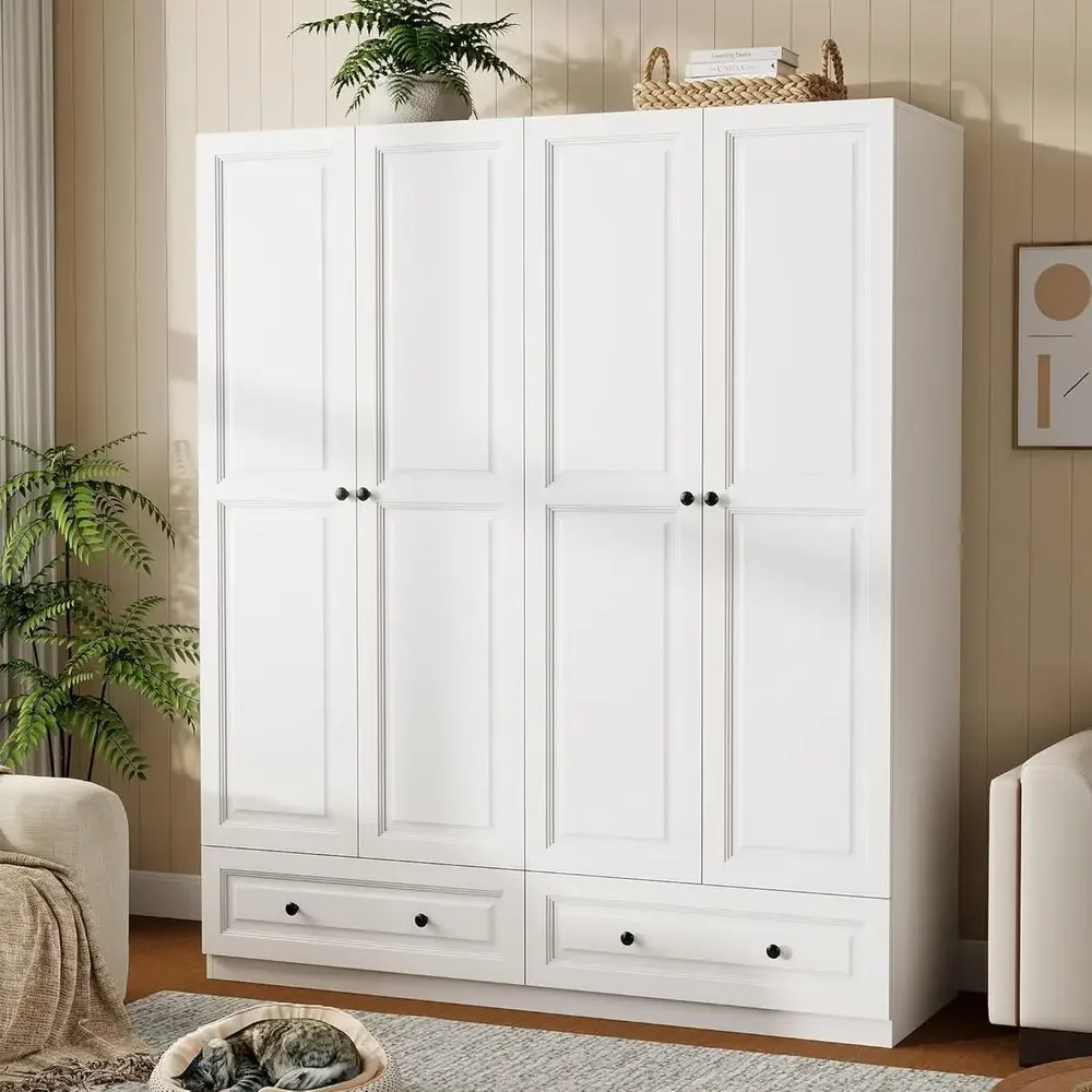 Special OfferArmoire Wardrobe Closet With Ders: 74" White Wardrobe Closet With 4 Do, Bedroom Armoires With 2 Ders, Wood Closets
Special OfferArmoire Wardrobe Closet With Ders: 74" White Wardrobe Closet With 4 Do, Bedroom Armoires With 2 Ders, Wood Closets