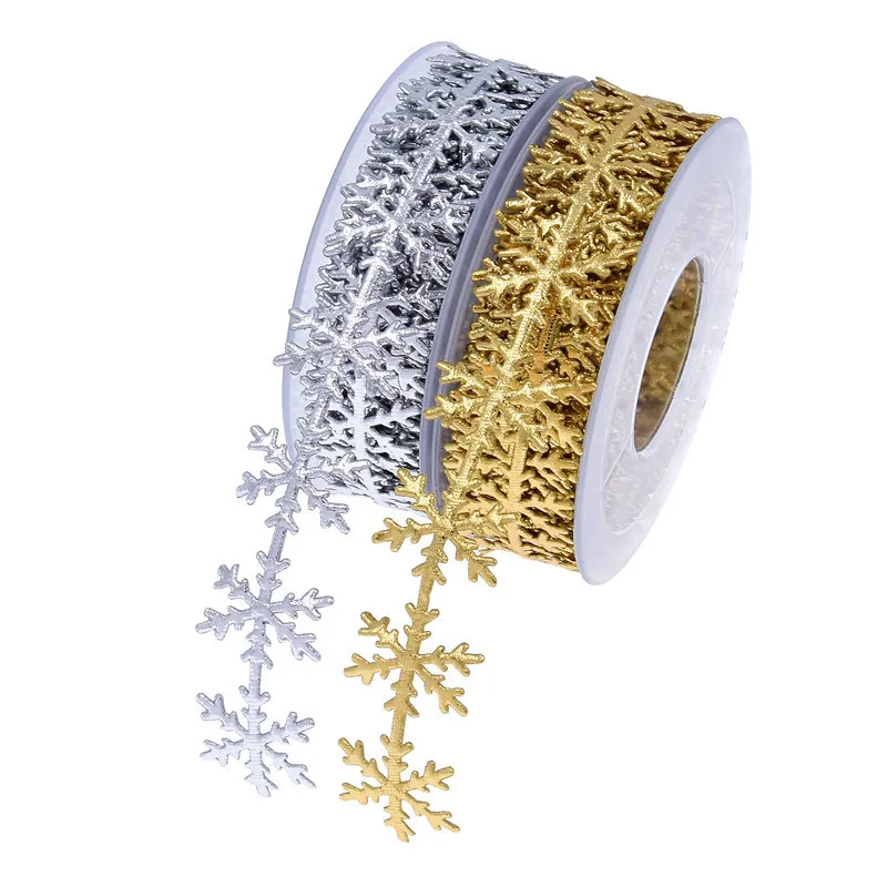 Imitation Leather Gold Silver Snowflake Ribbon Lace Christmas Celebration Decoration Gift Packaging Ribbon 10 Meters Pull Flag
Imitation Leather Gold Silver Snowflake Ribbon Lace Christmas Celebration Decoration Gift Packaging Ribbon 10 Meters Pull Flag