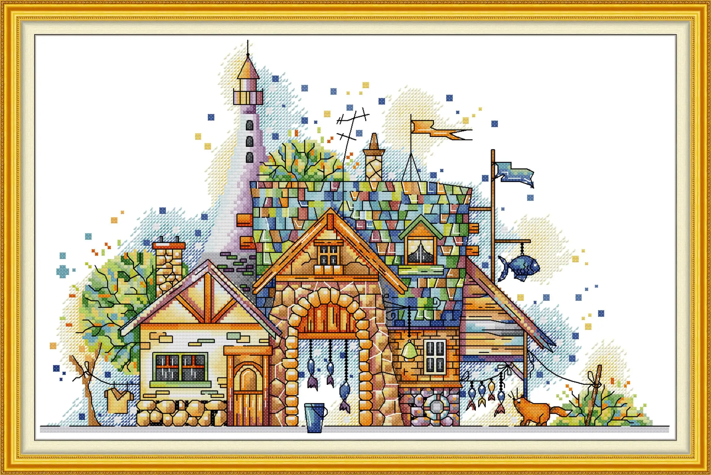 Maydear Full Cross Stitch Kit, 11CT/14CT/16CT/9CT Aida Fabric,DMC Threads Sewing Pattern Embroidery Set-Fishing Village
Maydear Full Cross Stitch Kit, 11CT/14CT/16CT/9CT Aida Fabric,DMC Threads Sewing Pattern Embroidery Set-Fishing Village
