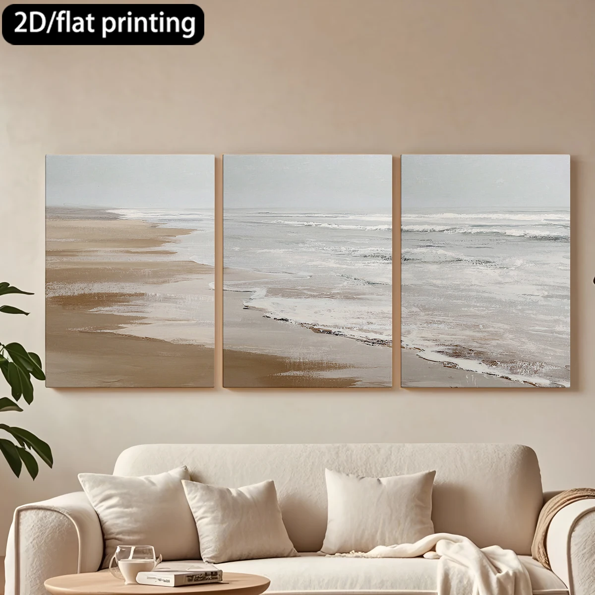 2D flat printing 3pc wooden frame canvas decorative painting Serene beach, gentle waves.Corridor bedroom decoration
2D flat printing 3pc wooden frame canvas decorative painting Serene beach, gentle waves.Corridor bedroom decoration
