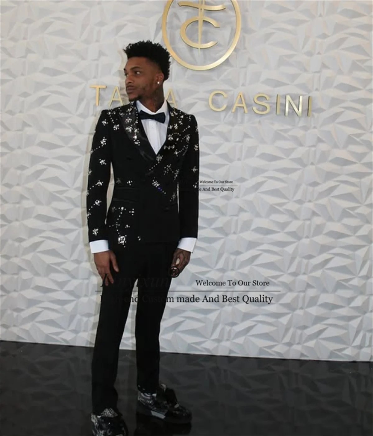 Glitter Jewelry Ornament Men Suit 2 Piece Sets Wedding Ropa Hombre Slim Groom Male Prom Blazer Customized Double Breasted Tuxedo
Glitter Jewelry Ornament Men Suit 2 Piece Sets Wedding Ropa Hombre Slim Groom Male Prom Blazer Customized Double Breasted Tuxedo