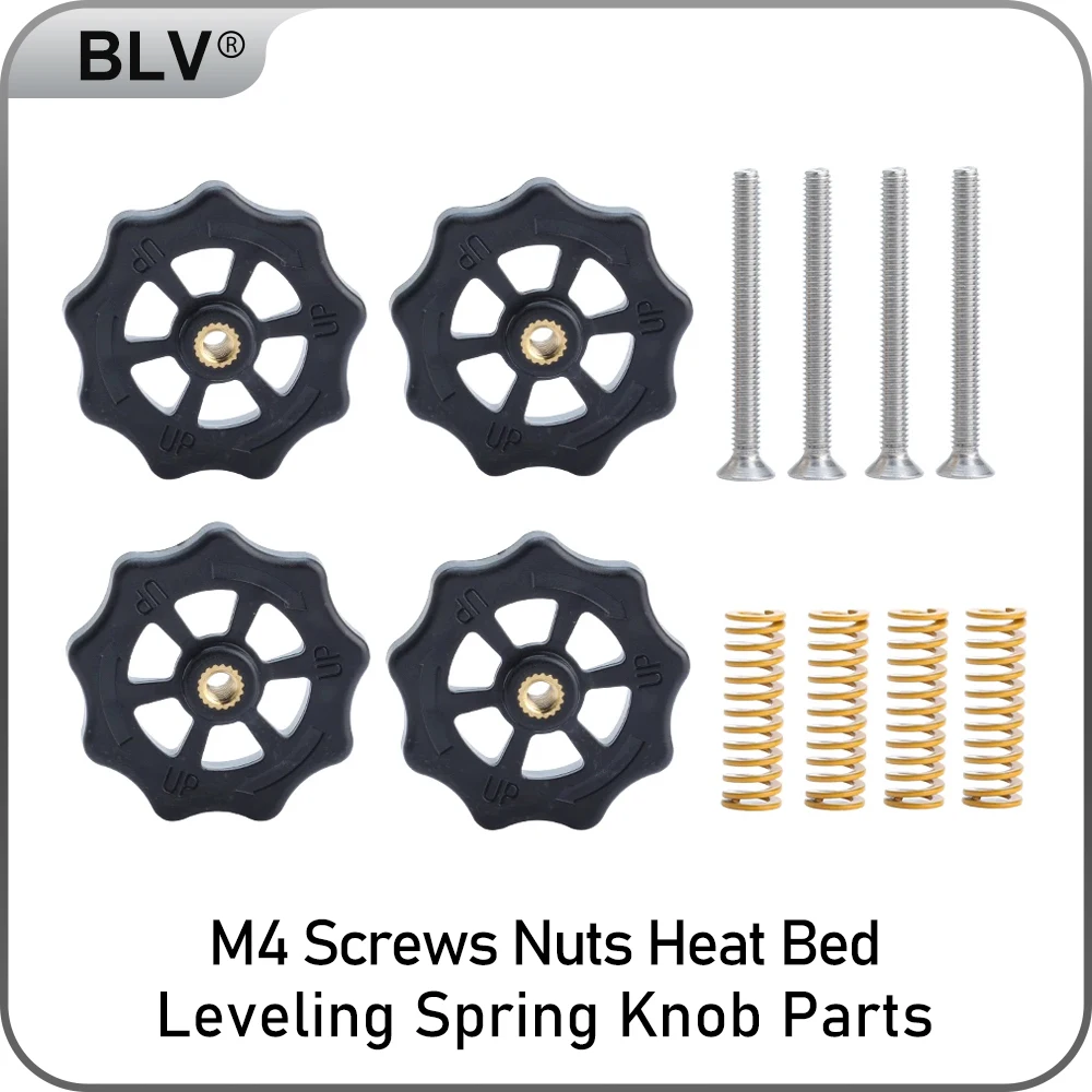 BLV® M4 Screws Nuts Heat Bed Leveling Spring Knob Parts M4 Levelling Wheel For Ender3 CR-10 3D Printer
BLV® M4 Screws Nuts Heat Bed Leveling Spring Knob Parts M4 Levelling Wheel For Ender3 CR-10 3D Printer