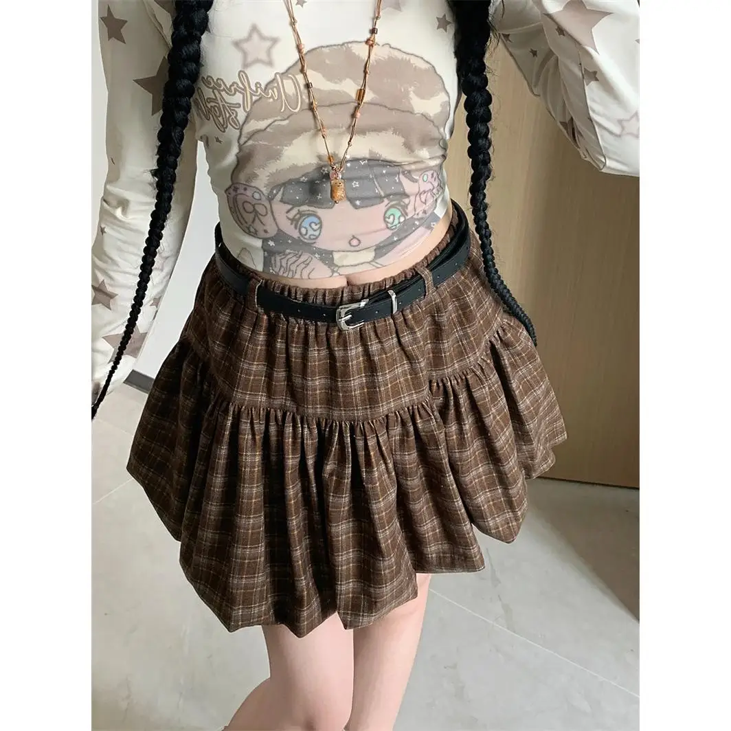 Spring Autumn 2025 Retro Plaid Elastic Waist Puffy Skirt Women Slim A-Line Sweet School Sle f Skirt Polyester Fiber
Spring Autumn 2025 Retro Plaid Elastic Waist Puffy Skirt Women Slim A-Line Sweet School Sle f Skirt Polyester Fiber