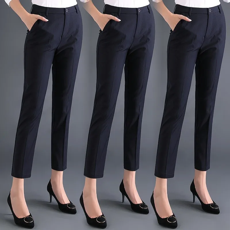 Z Suit Pants Women's Professional Spring and Summer Thin High Waist Straight Drooping Ankle-Length Black Trousers Formal at Work
Z Suit Pants Women's Professional Spring and Summer Thin High Waist Straight Drooping Ankle-Length Black Trousers Formal at Work