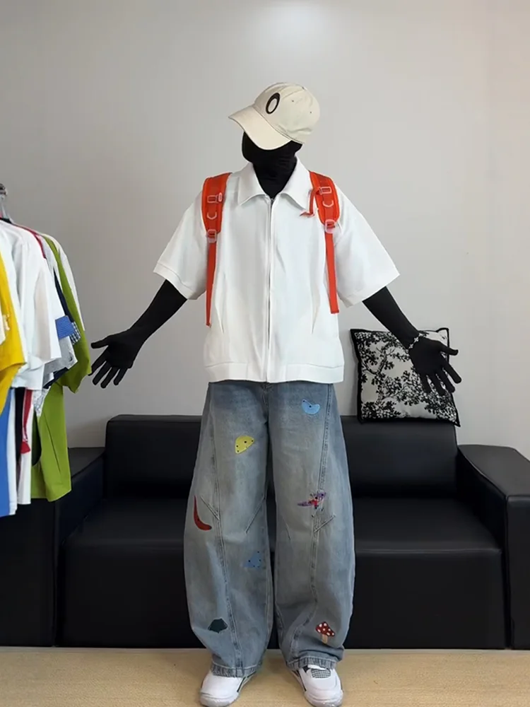 American Cartoon Embroidery Wide Leg Jeans Straight Cut Trousers Men Women Autumn Season Deconstructed Design CleanFit Jeans
American Cartoon Embroidery Wide Leg Jeans Straight Cut Trousers Men Women Autumn Season Deconstructed Design CleanFit Jeans