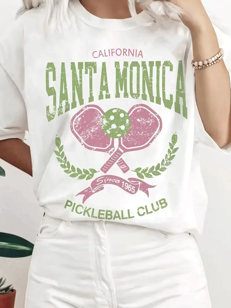 Женская футболка с рисунком Santa Monica Pickleball — повседневная летняя модная футболка с круглым вырезом из мягкого полиэстера, которую можно стирать в машине
Женская футболка с рисунком Santa Monica Pickleball — повседневная летняя модная футболка с круглым вырезом из мягкого полиэстера, которую можно стирать в машине