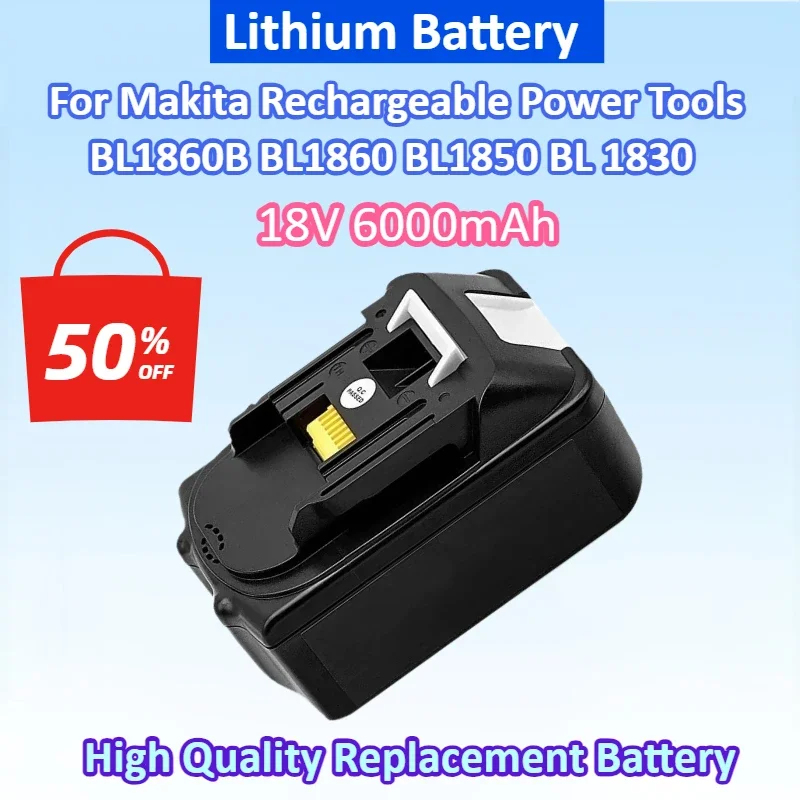 New Battery 18V 6000mAh for Makita Rechargeable Power Tools Battery with LED Li-ion Replacement LXT BL1860B BL1860 BL1830 BL1850
New Battery 18V 6000mAh for Makita Rechargeable Power Tools Battery with LED Li-ion Replacement LXT BL1860B BL1860 BL1830 BL1850