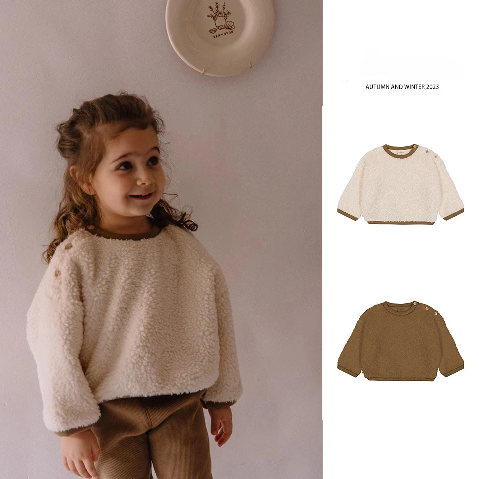 Children's Fleece Sweatshirt 23 Autumn Children's Lamb Fleece Crewneck Top Children's White Sweatshirt
Children's Fleece Sweatshirt 23 Autumn Children's Lamb Fleece Crewneck Top Children's White Sweatshirt