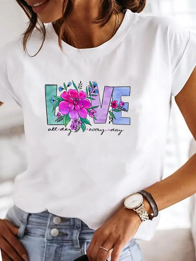 Summer T Clothing Print Graphic Tee Love Flower Letter Trend 90s Fashion Women Female Short Sleeve Casual T-shirts Clothes
Summer T Clothing Print Graphic Tee Love Flower Letter Trend 90s Fashion Women Female Short Sleeve Casual T-shirts Clothes