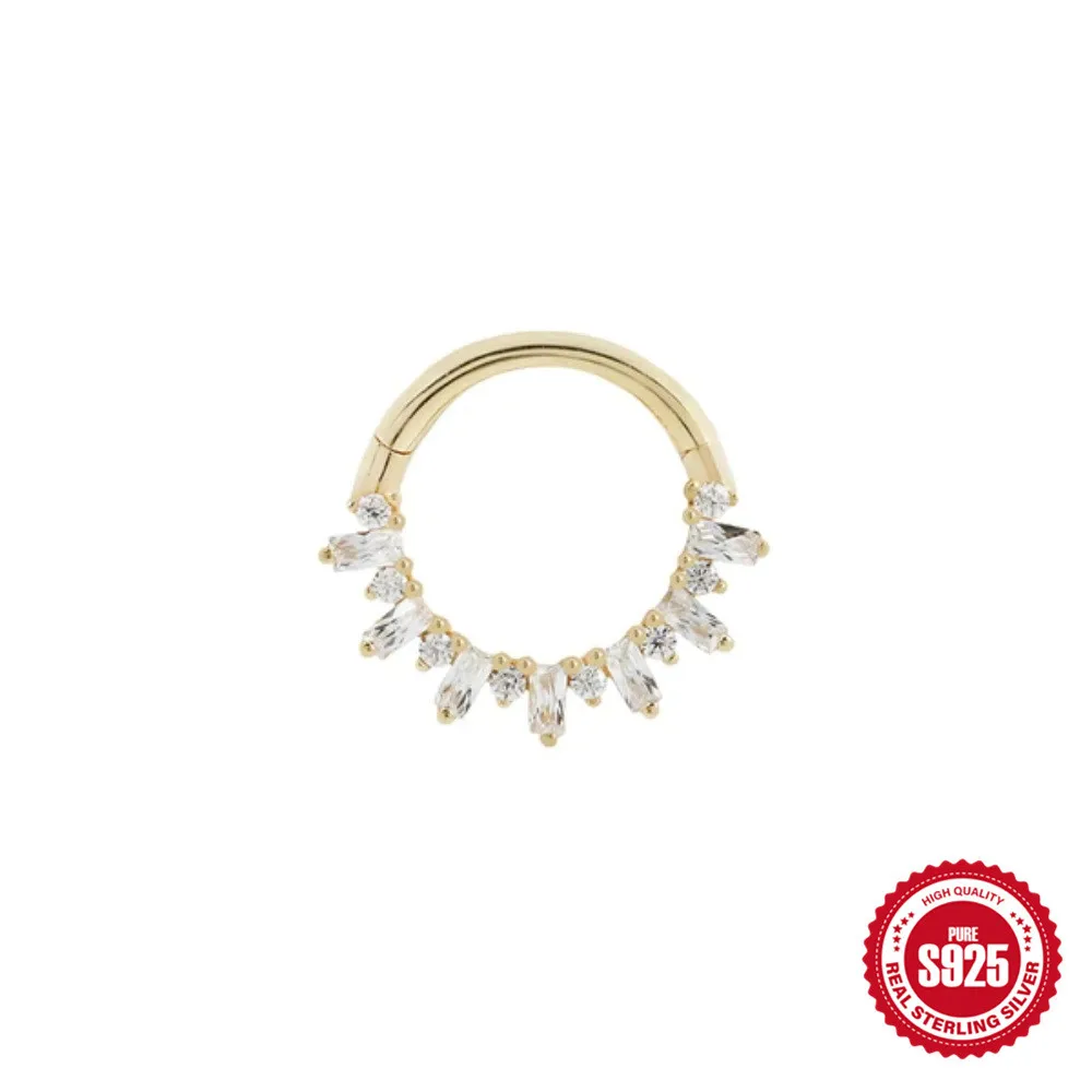 925 Sterling Silver Zircon Geometric Cartilage Piercing Hoop Earrings Hip Hop Party Creative Jewelry Women's Charm Nose Ring
925 Sterling Silver Zircon Geometric Cartilage Piercing Hoop Earrings Hip Hop Party Creative Jewelry Women's Charm Nose Ring