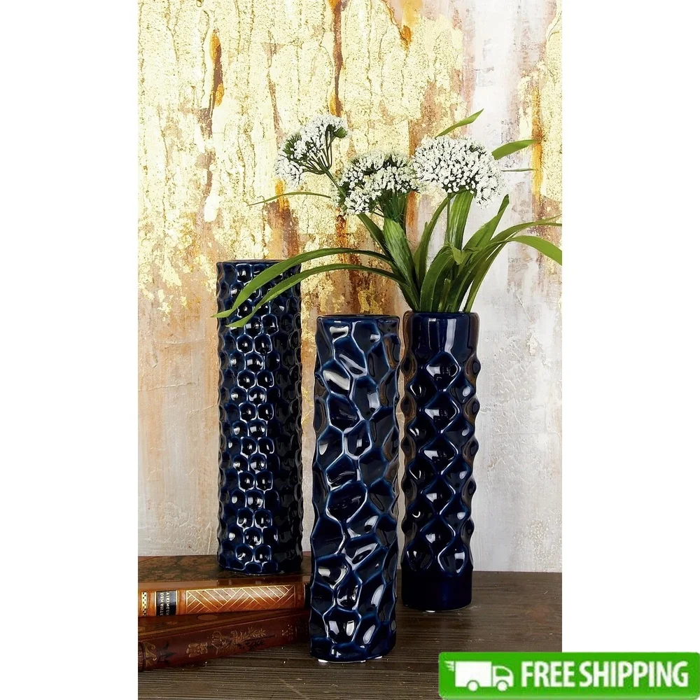 Современные темно-синие керамические вазы, набор из 3-цилиндрового дизайна, художественный домашний декор, для внутреннего использования
Современные темно-синие керамические вазы, набор из 3-цилиндрового дизайна, художественный домашний декор, для внутреннего использования