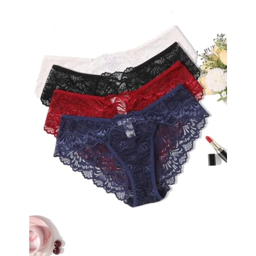 Lace Underwear for Women Sexy Hipster Panties Breathable Bikin Panty 3-6 Packs
Lace Underwear for Women Sexy Hipster Panties Breathable Bikin Panty 3-6 Packs