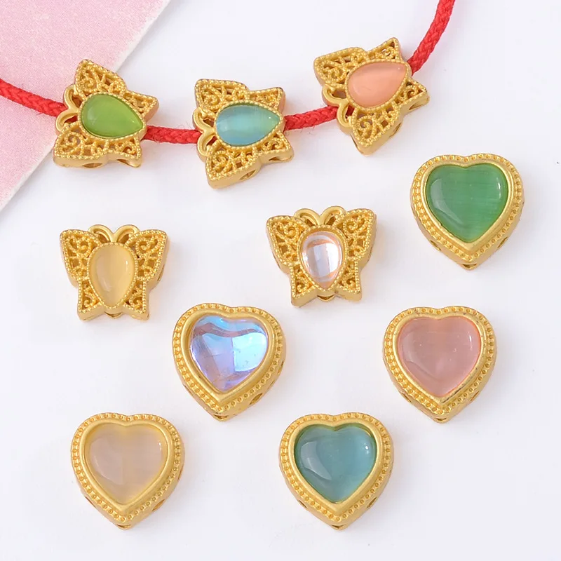 100Pc set imitation cat's eye love butterfly perforated bead spacer alloy DIY handmade bracelet bead spacer bracelet material
100Pc set imitation cat's eye love butterfly perforated bead spacer alloy DIY handmade bracelet bead spacer bracelet material