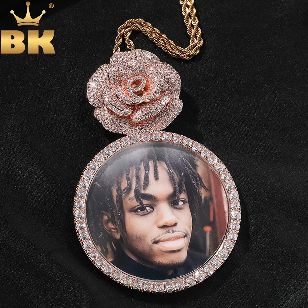 TBTK Rose Flower clasp Oversize Large Round Custom Photo Pendant Engrave Name Iced Out CZ Hiphop Jewelry Memory Gift
TBTK Rose Flower clasp Oversize Large Round Custom Photo Pendant Engrave Name Iced Out CZ Hiphop Jewelry Memory Gift