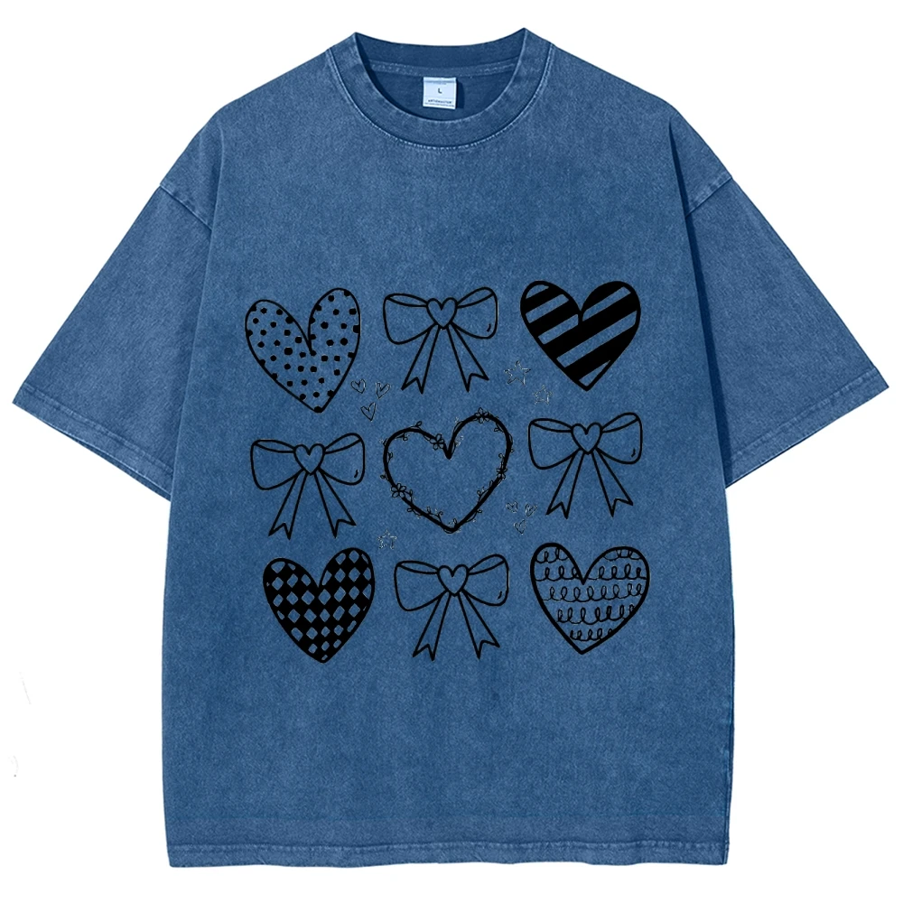 Vintage - Washed Tee, Playful Pattern of Hearts & Bows, Quirky Doodle - Style Graphics, Oversized Fit for Trendy Casual Looks
Vintage - Washed Tee, Playful Pattern of Hearts & Bows, Quirky Doodle - Style Graphics, Oversized Fit for Trendy Casual Looks