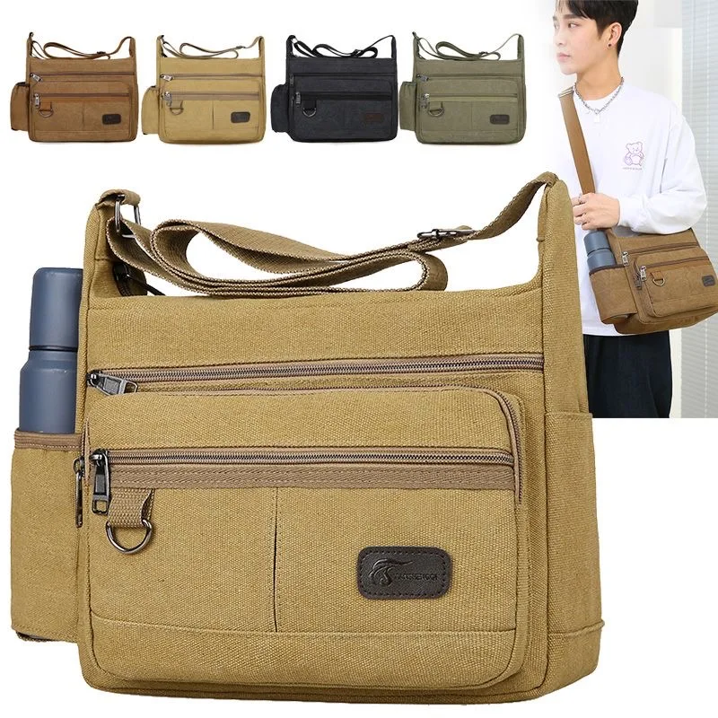Men's Canvas Messenger Bag Single Shoulder High Quality Crossbody Bag Messenger Bag Commuter Travel Daily Use With Compartment
Men's Canvas Messenger Bag Single Shoulder High Quality Crossbody Bag Messenger Bag Commuter Travel Daily Use With Compartment